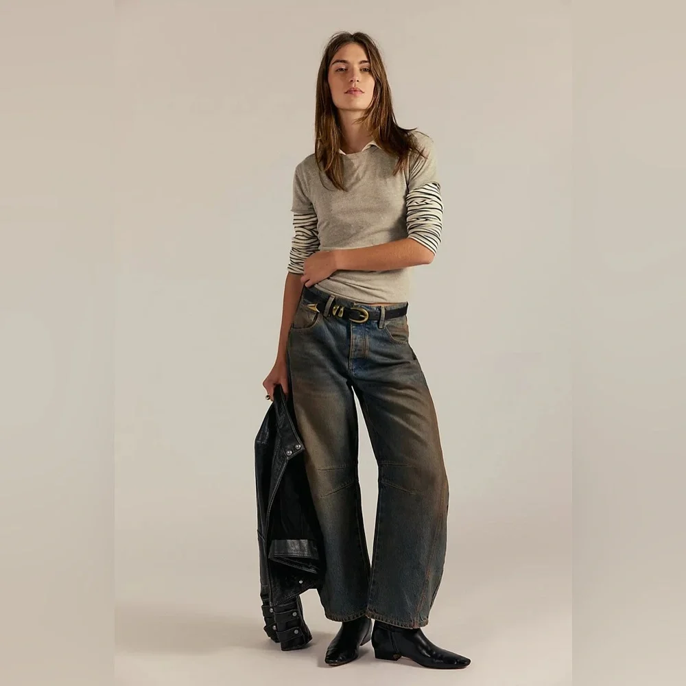 NWT* - We The Free Barrel Jeans - Mid Rise - Lost In The Desert - Size 32 - Picture 3 of 16